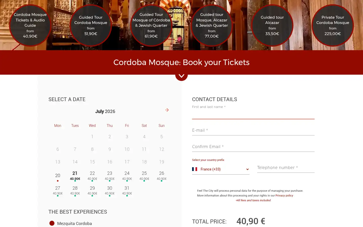 Screenshot of mezquita-cordoba.com