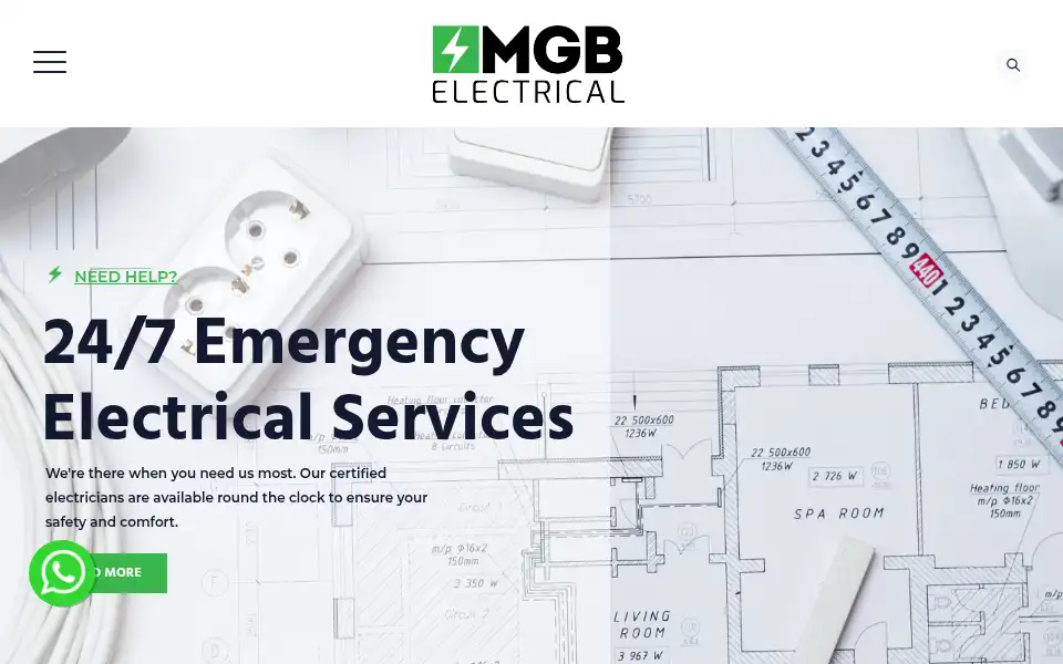 Screenshot of mgbelectrical.com