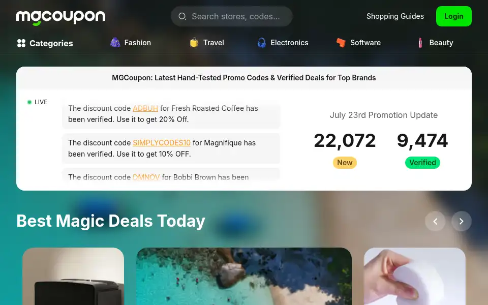 Screenshot of mgcoupon.com