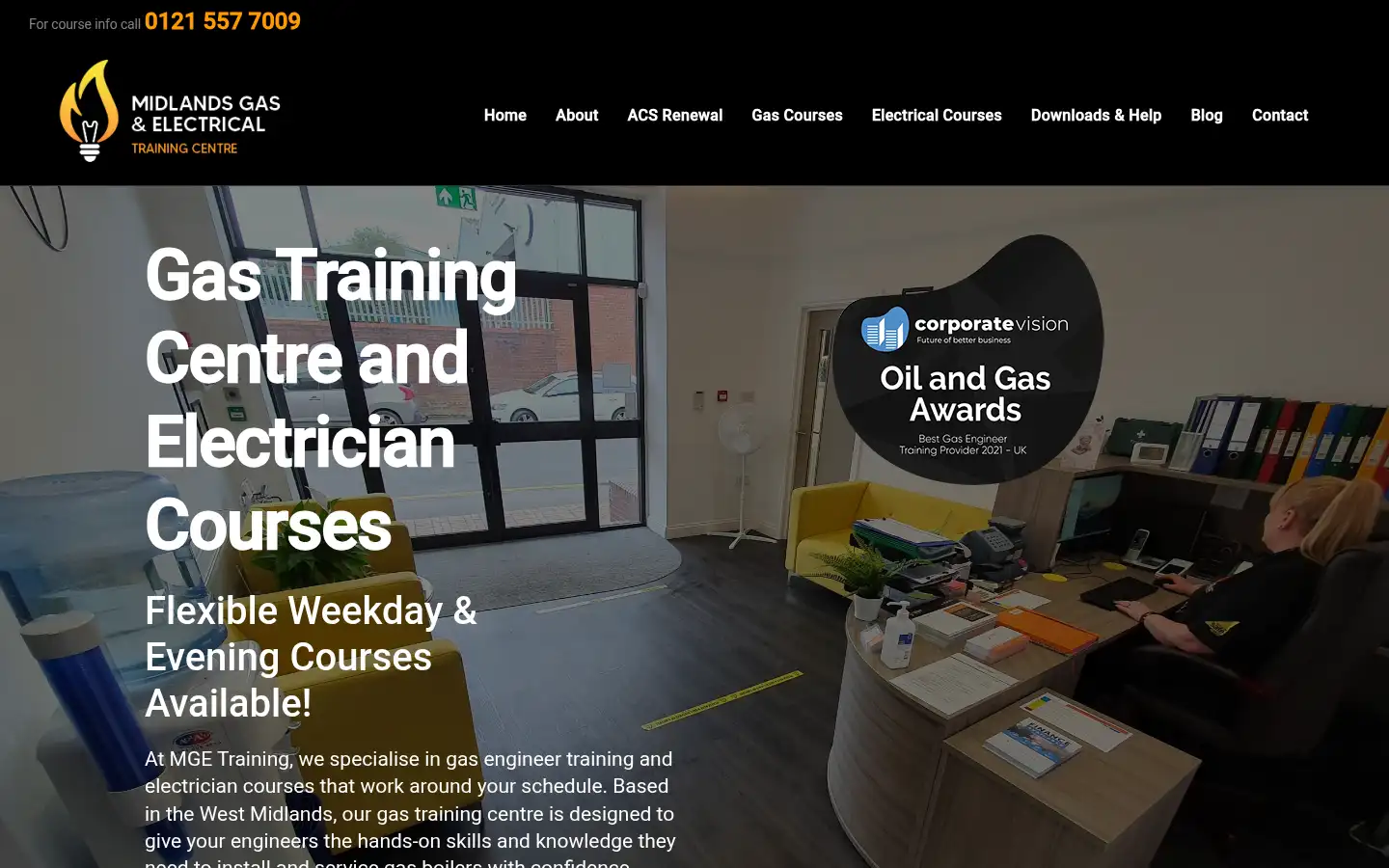 Screenshot of mgetraining.co.uk