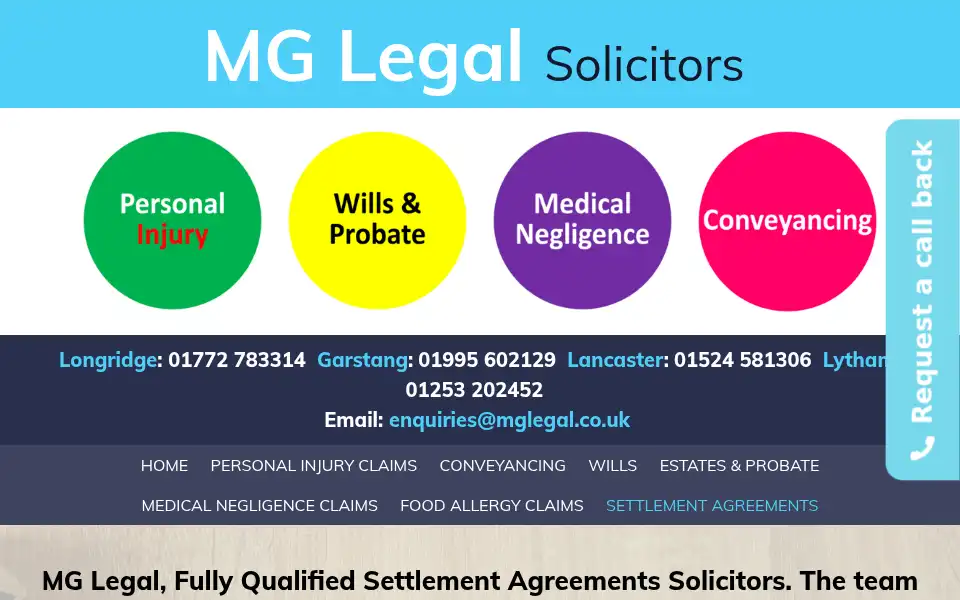 Screenshot of mglegal.co.uk