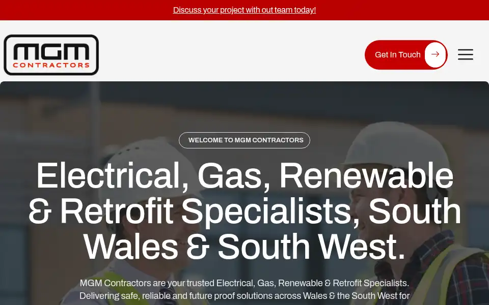 Screenshot of mgmcontractors.co.uk