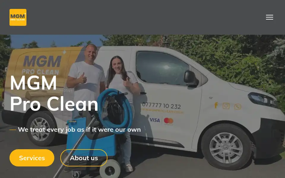 Screenshot of mgmproclean.co.uk