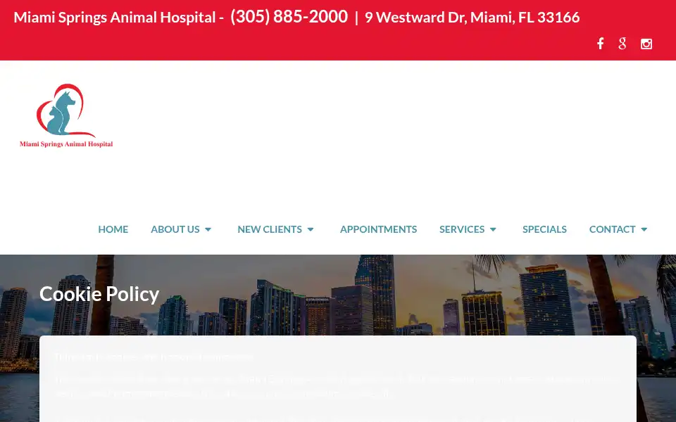 Screenshot of miamispringsanimalhospital.com