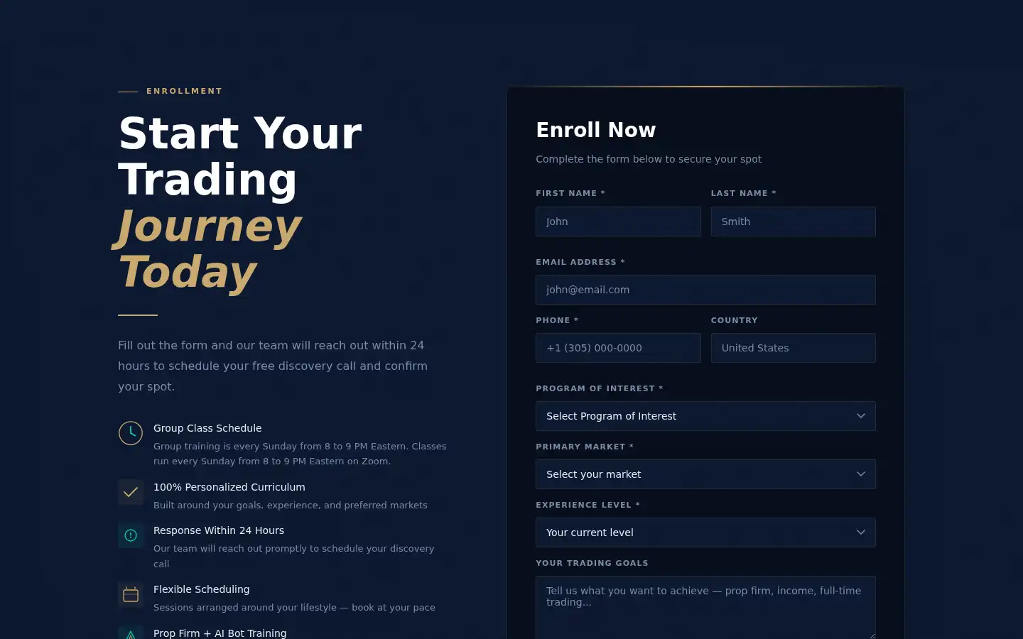 Screenshot of miamitradingacademy.com