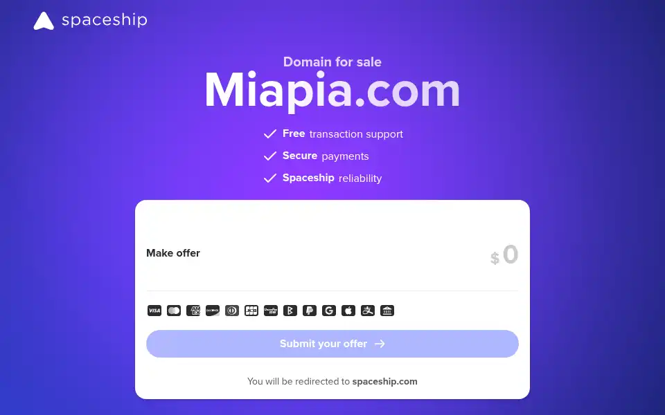 Screenshot of miapia.com