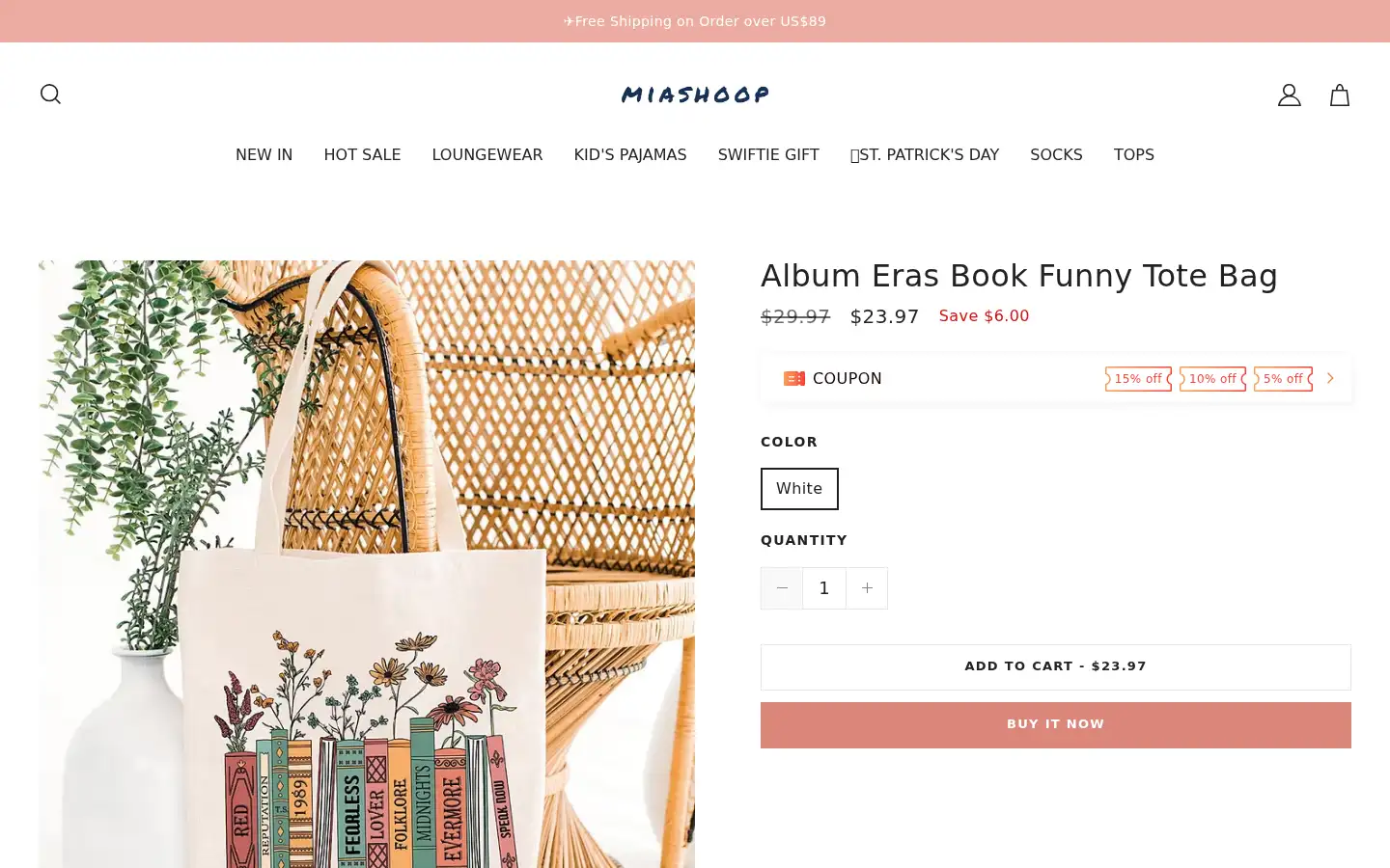 Screenshot of miashoop.com