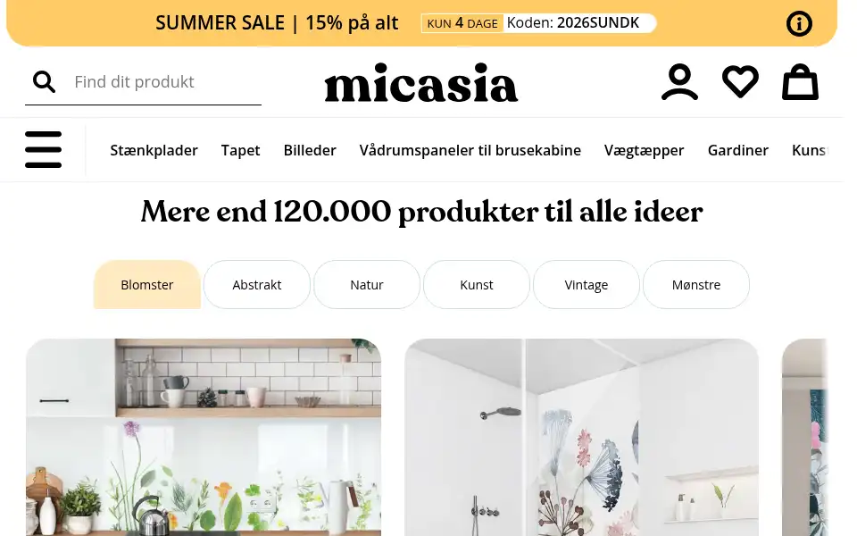 Screenshot of micasia.dk