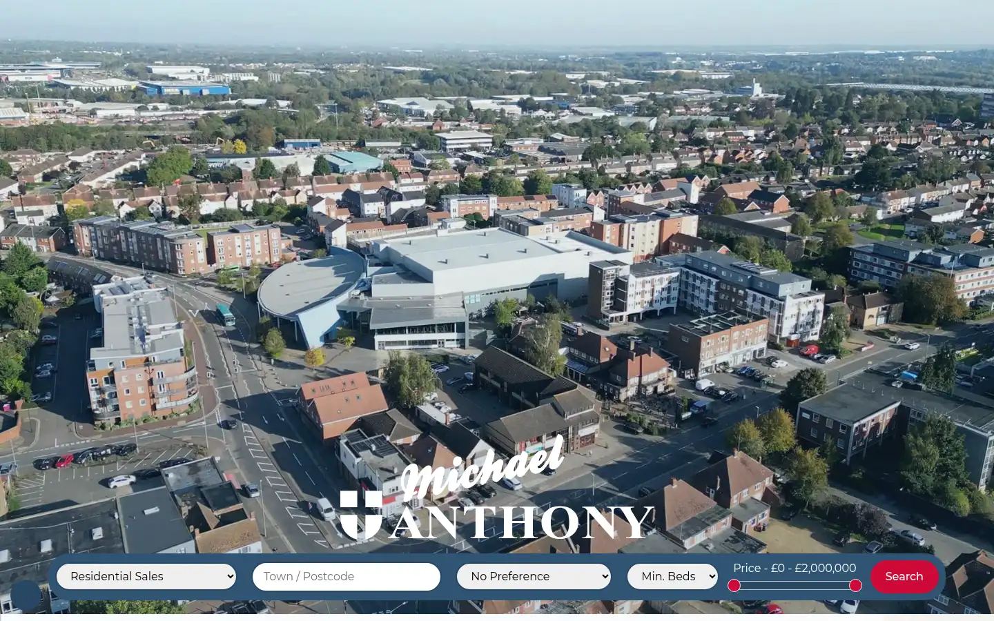 Screenshot of michaelanthonyestateagents.co.uk
