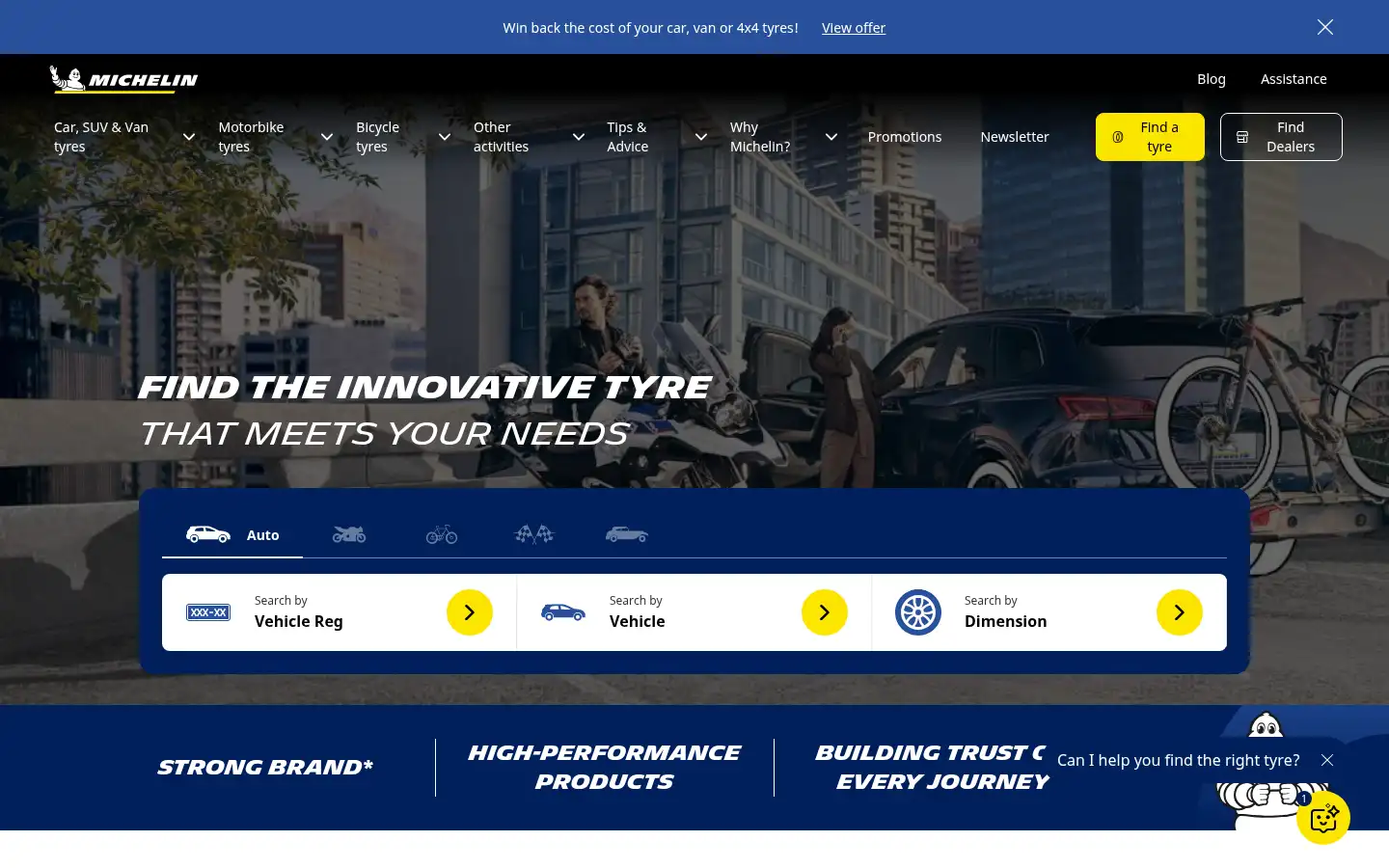 Screenshot of michelin.co.uk