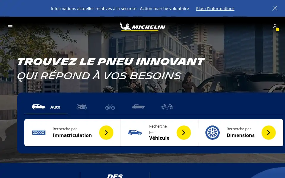 Screenshot of michelin.fr
