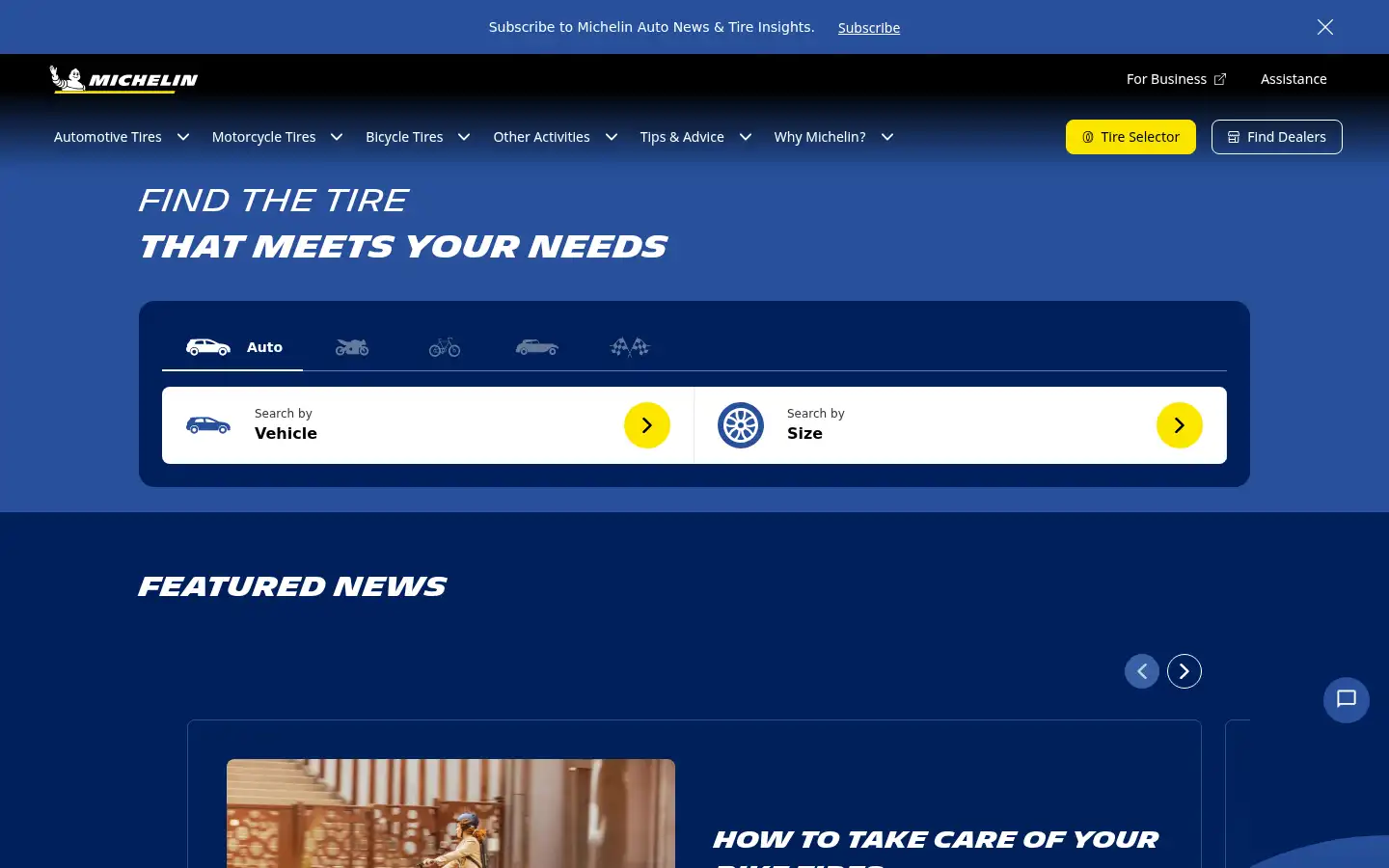 Screenshot of michelinman.com