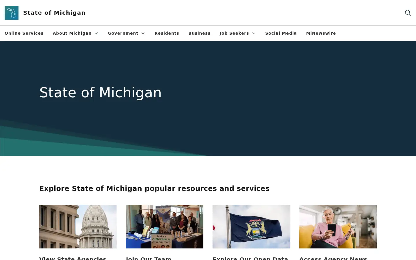 Screenshot of michigan.gov