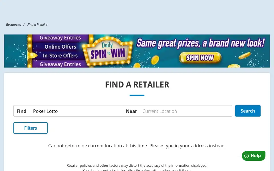 Screenshot of michiganlottery.com