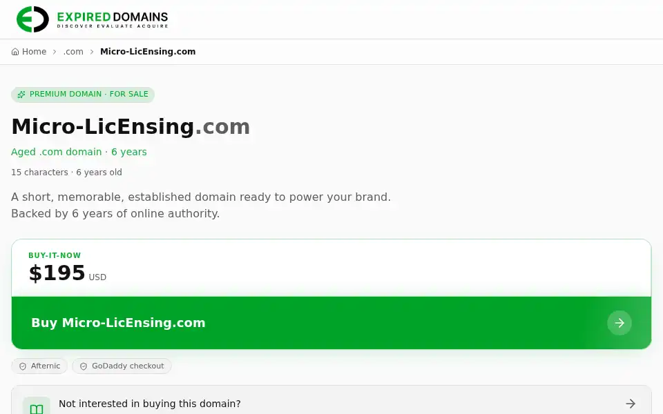 Screenshot of micro-licensing.com