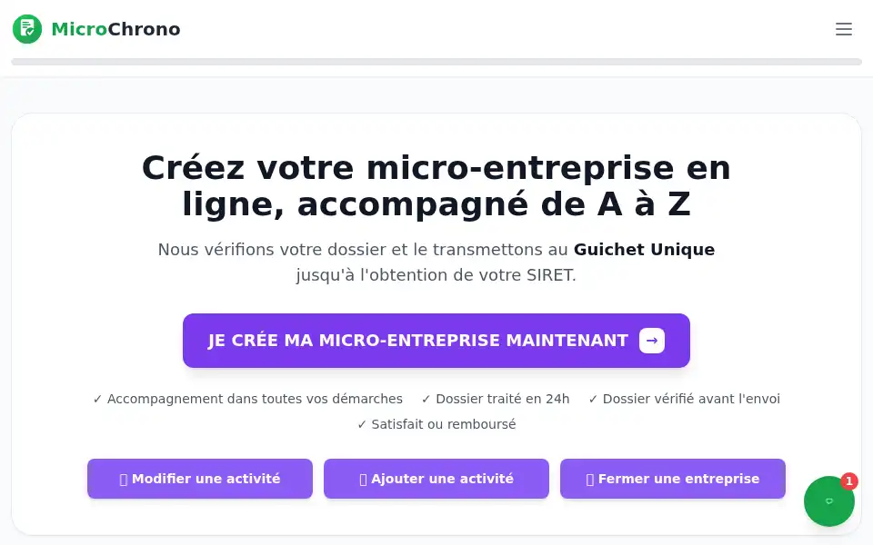 Screenshot of microchrono.fr