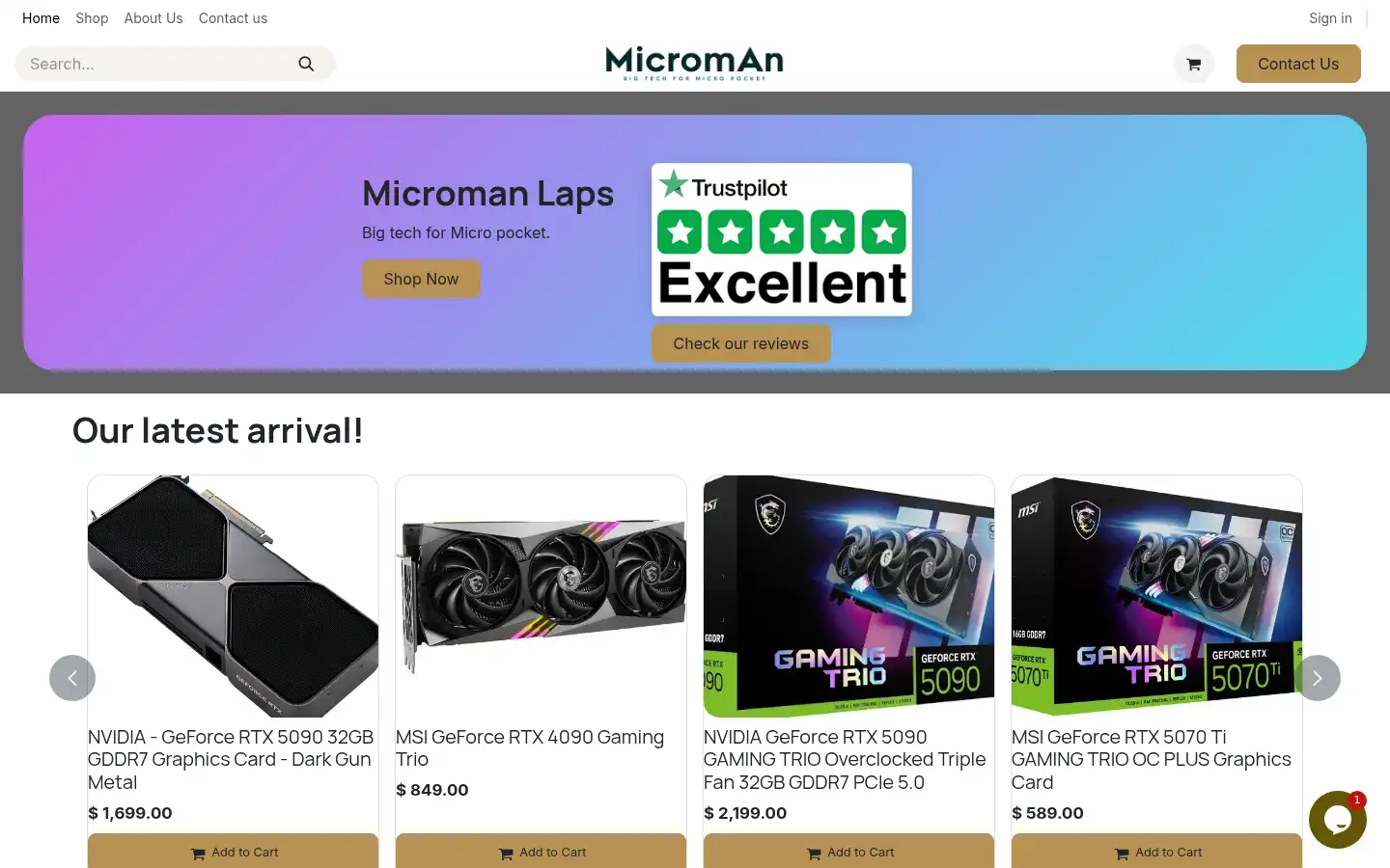 Screenshot of microman.odoo.com