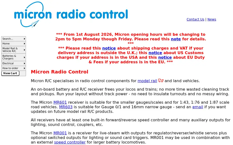 Screenshot of micronradiocontrol.co.uk