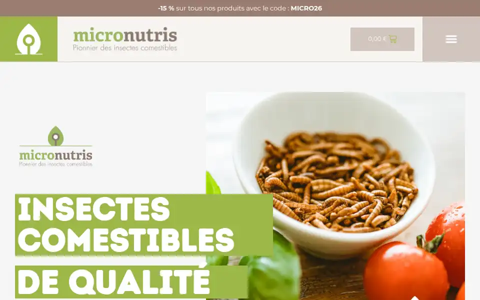 Screenshot of micronutris.com