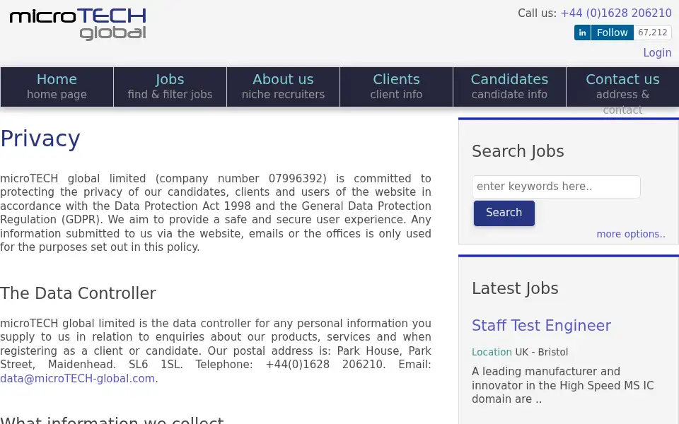 Screenshot of microtech-global.com