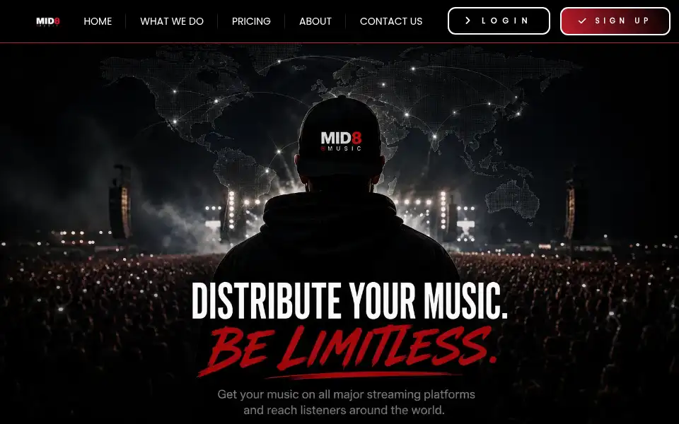 Screenshot of mid8music.co.uk