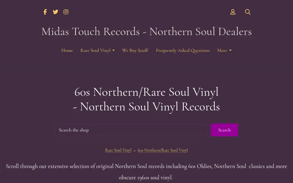 Screenshot of midastouchsoul.co.uk