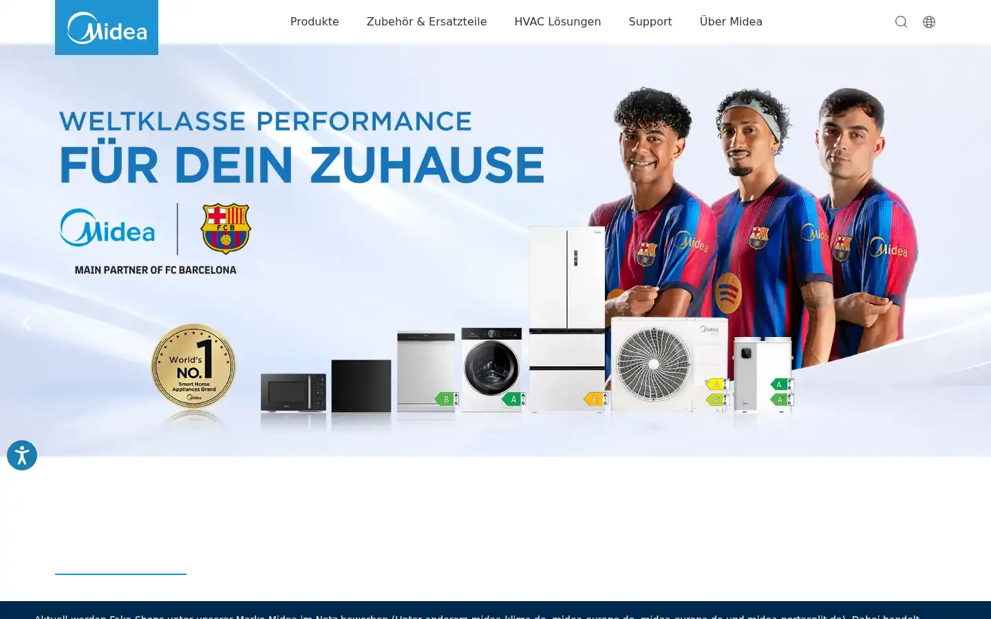 Screenshot of midea.de