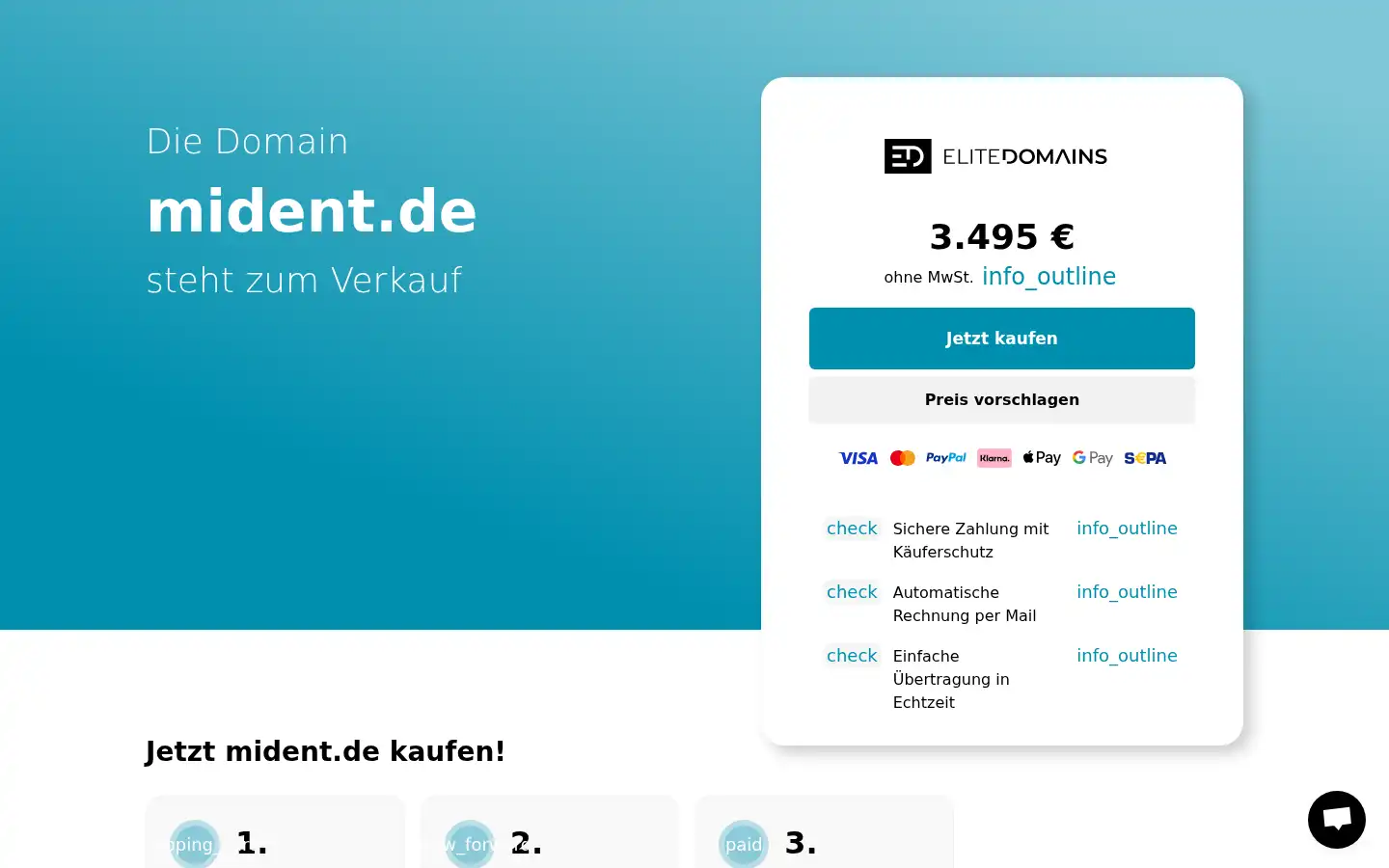 Screenshot of mident.de