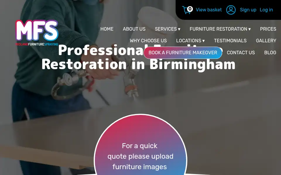 Screenshot of midlandfurniturespraying.co.uk