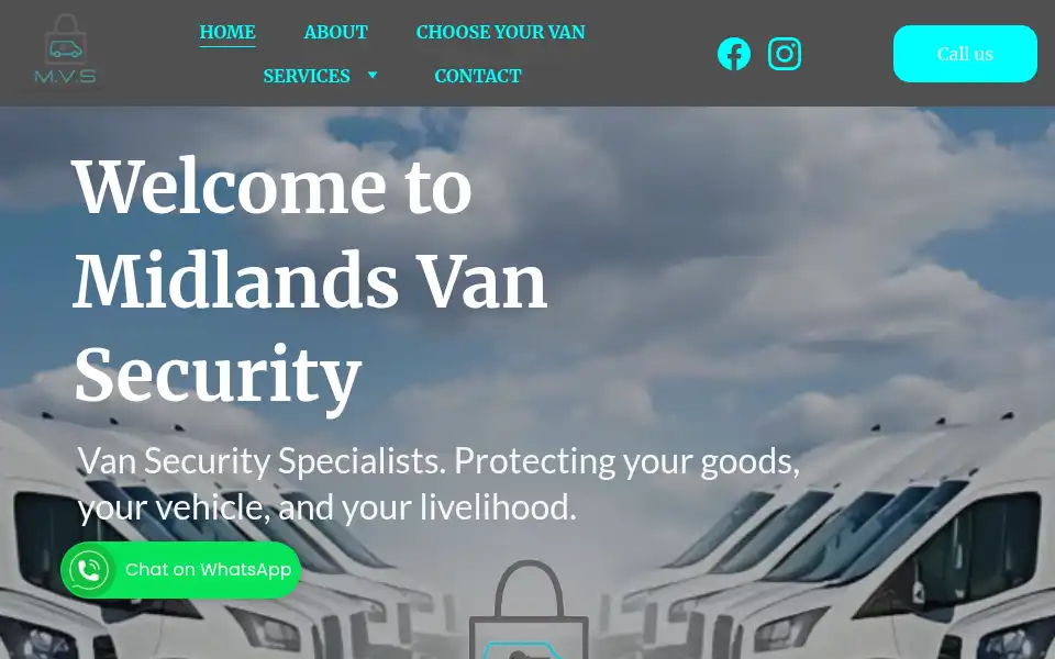 Screenshot of midlandsvansecurity.co.uk