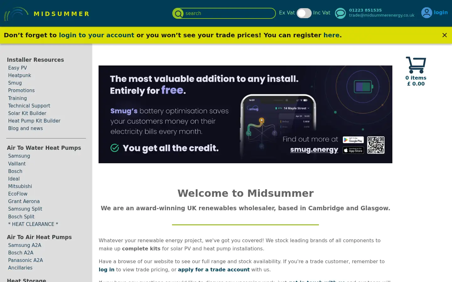Screenshot of midsummerwholesale.co.uk