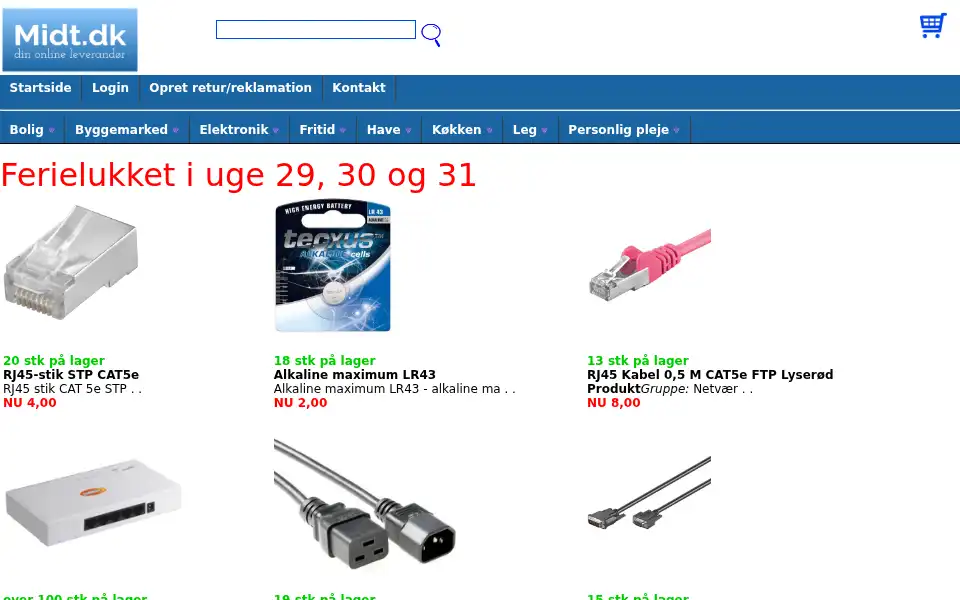 Screenshot of midt.dk