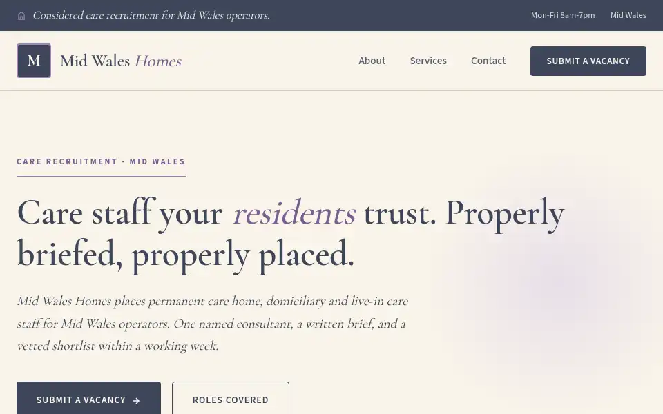 Screenshot of midwaleshomes.co.uk