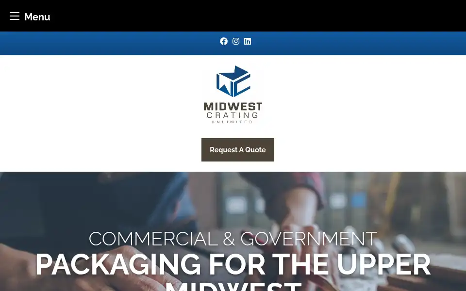 Screenshot of midwestcrating.com
