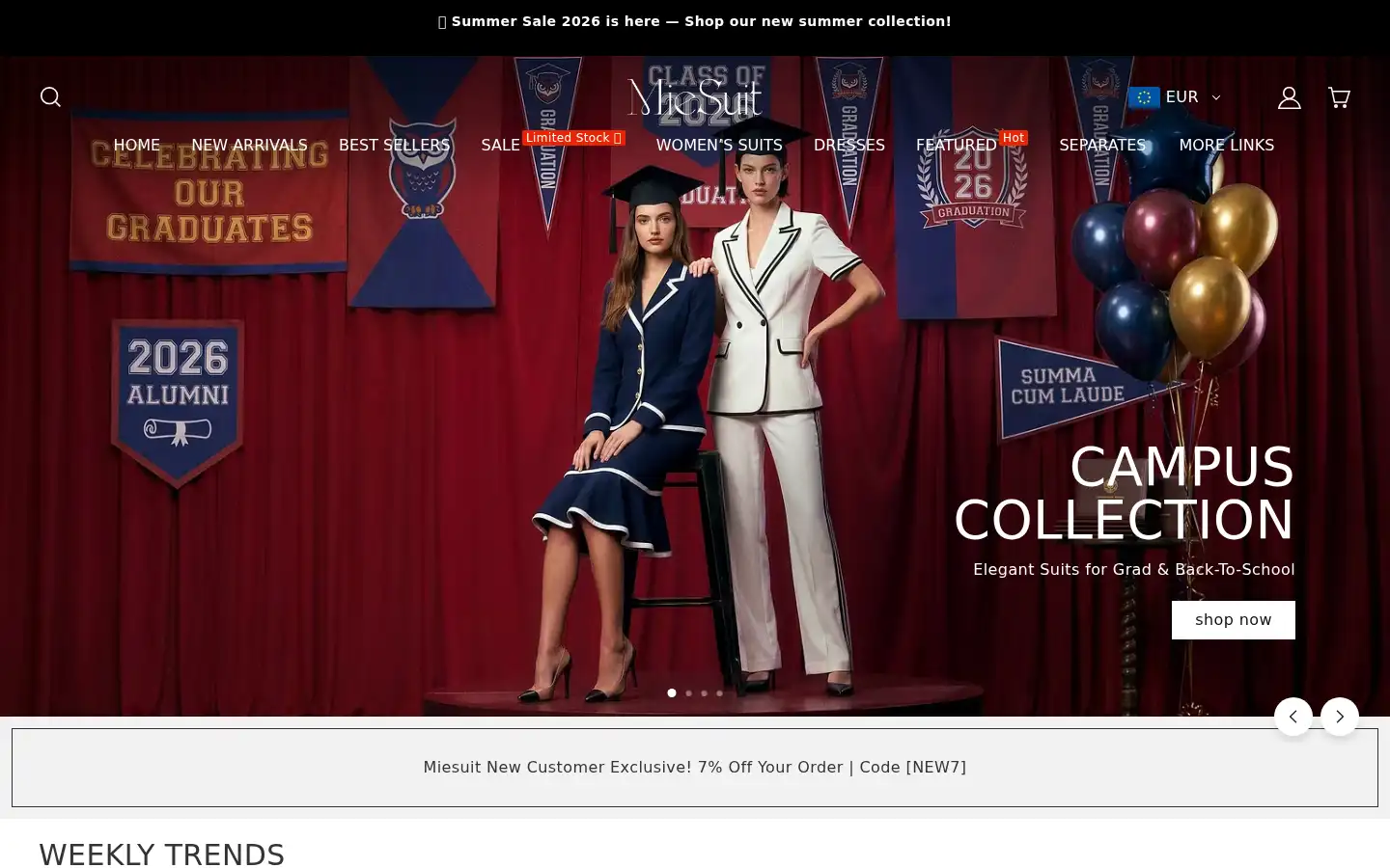 Screenshot of miesuit.com
