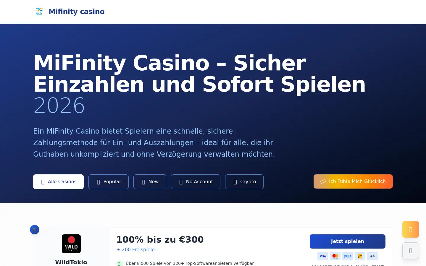 Screenshot of mifinity.at