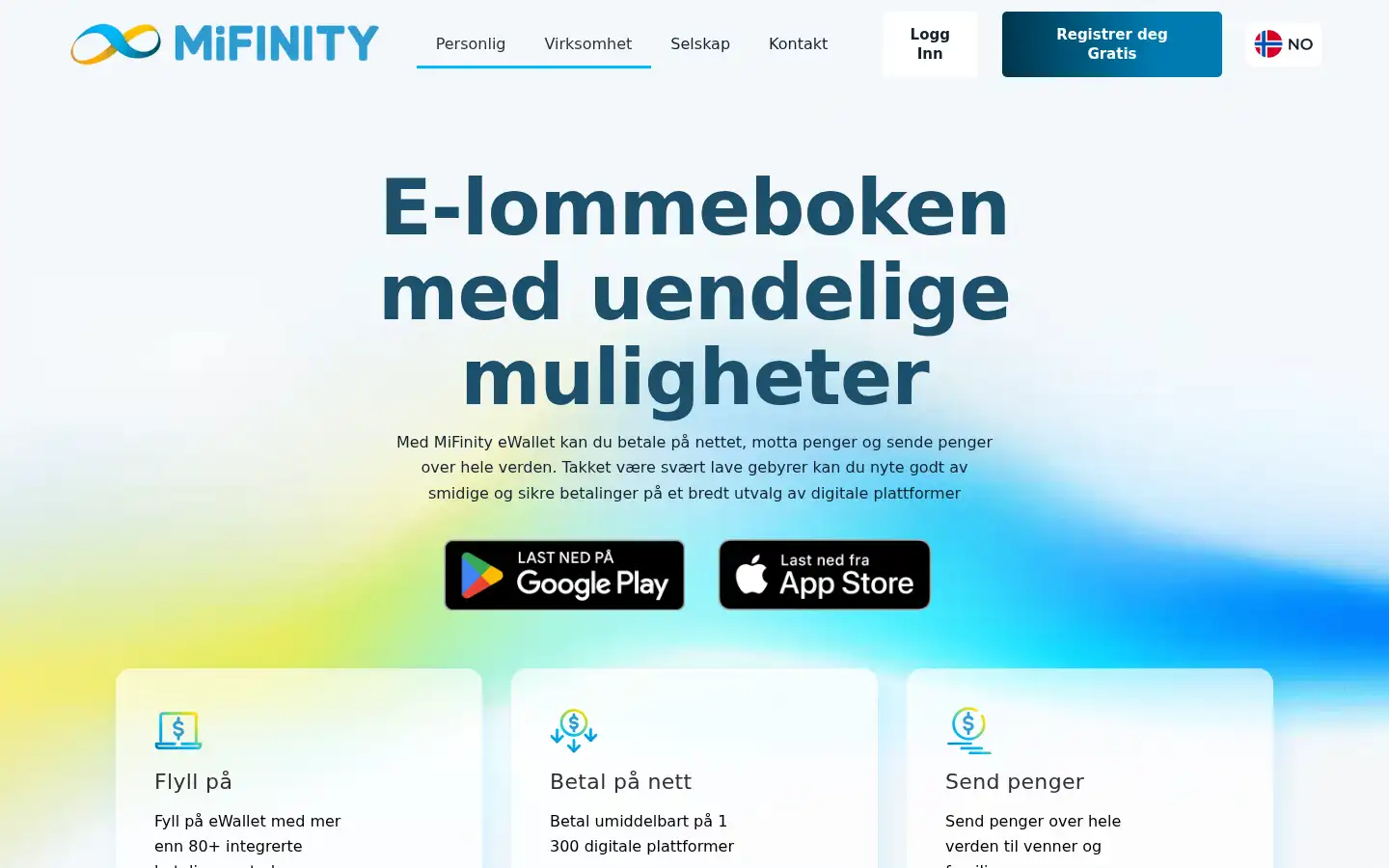 Screenshot of mifinity.com