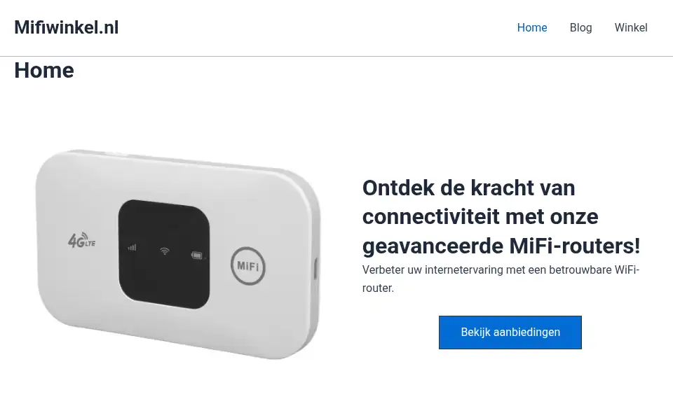 Screenshot of mifiwinkel.nl