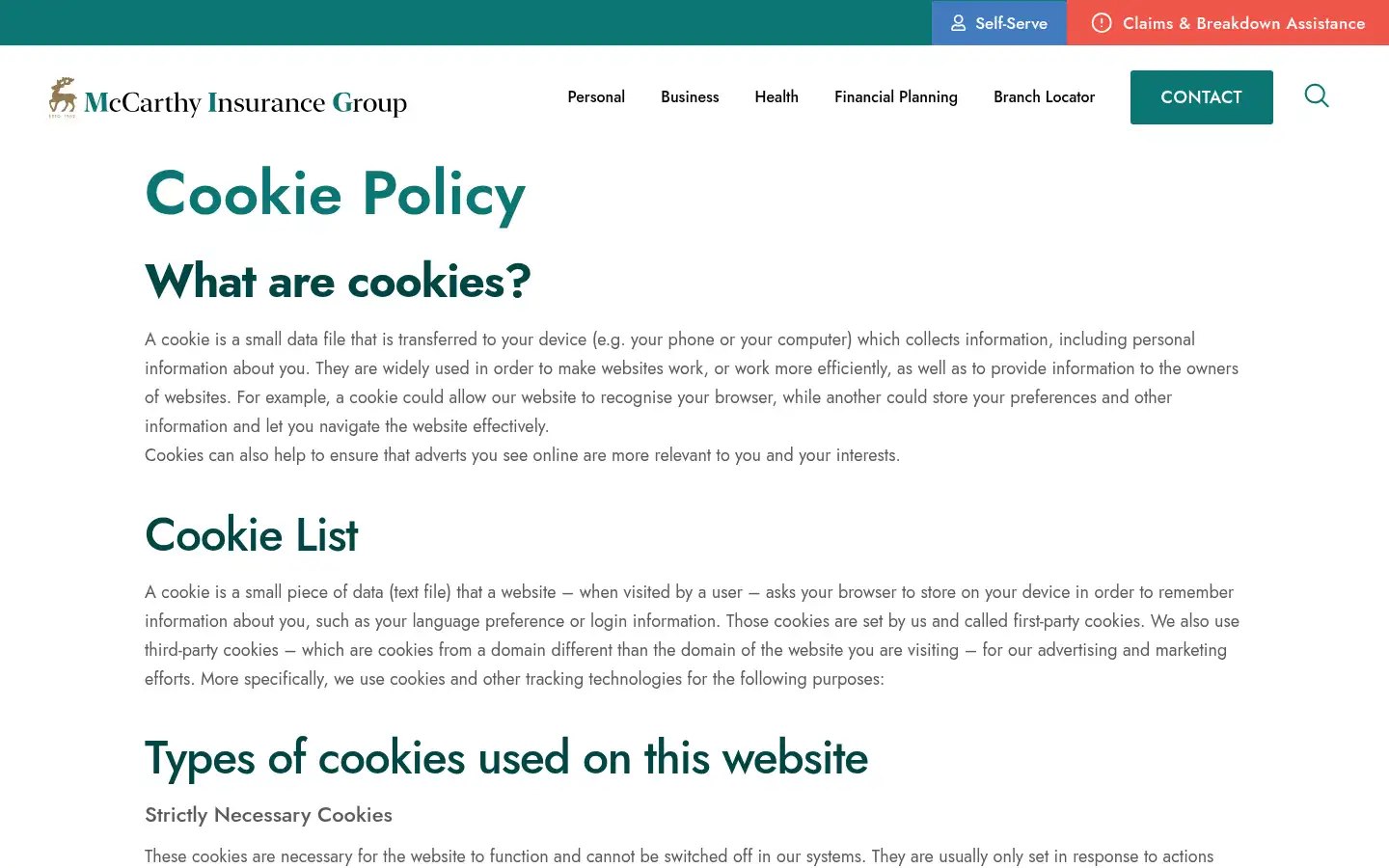 Screenshot of mig.ie