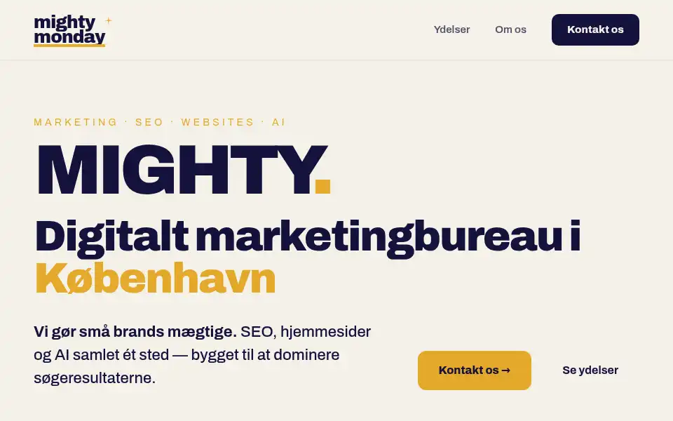 Screenshot of mightymonday.dk