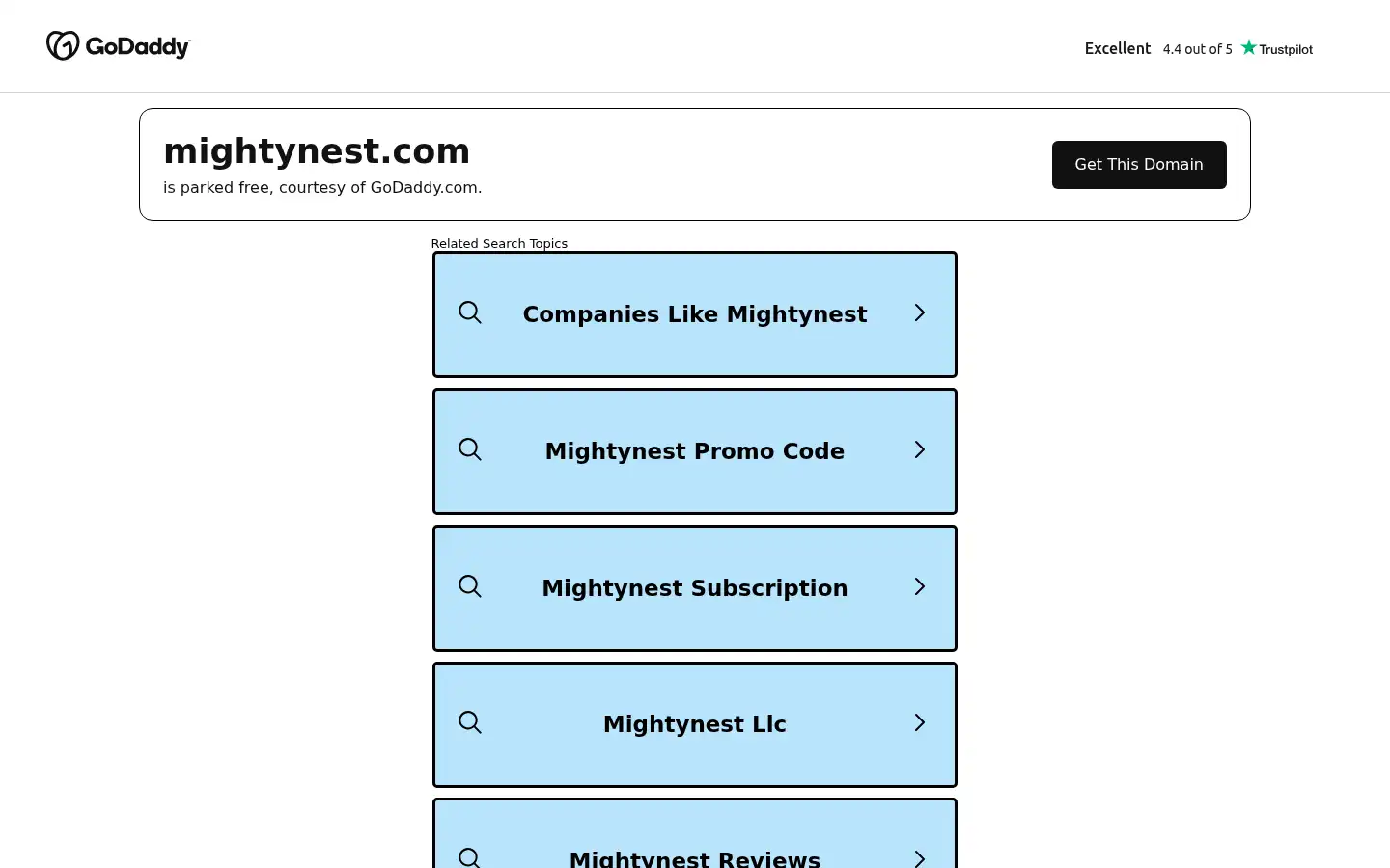Screenshot of mightynest.com