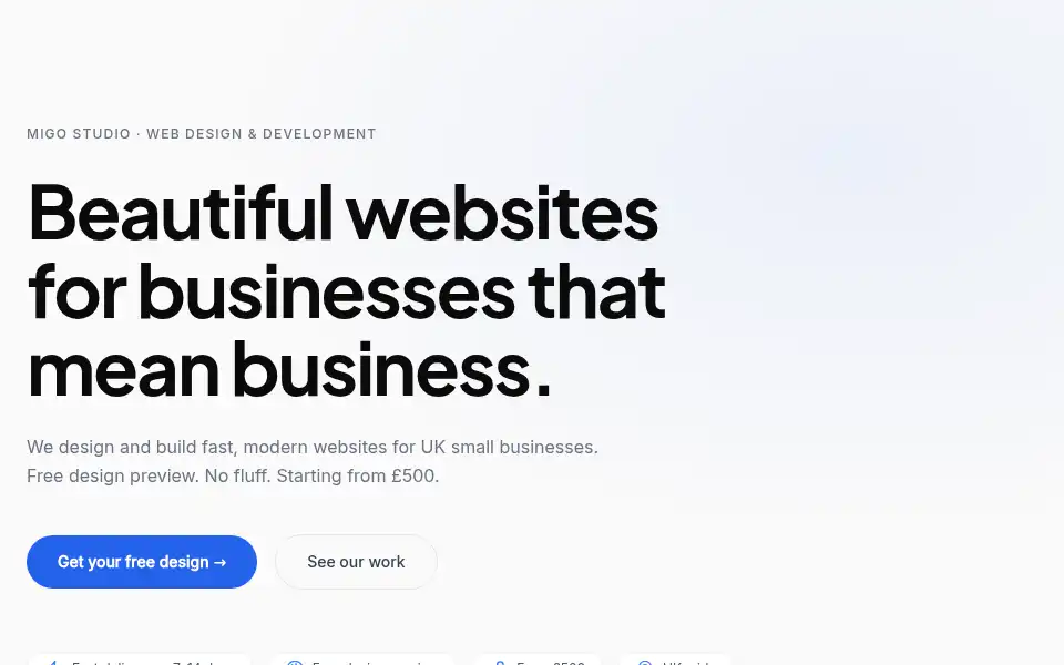 Screenshot of migostudio.co.uk