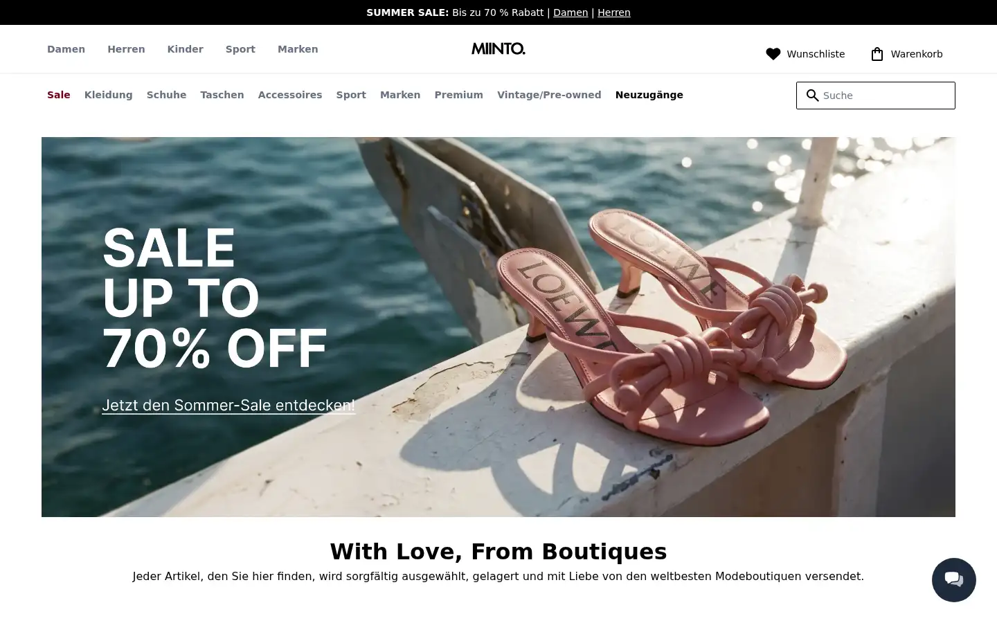 Screenshot of miinto.de