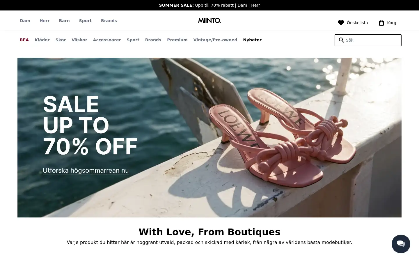 Screenshot of miinto.se