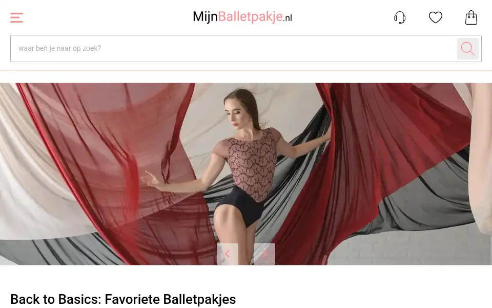 Screenshot of mijnballetpakje.nl