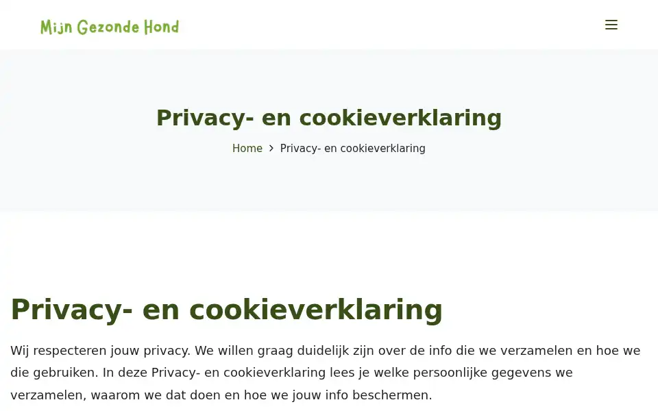 Screenshot of mijngezondehond.nl