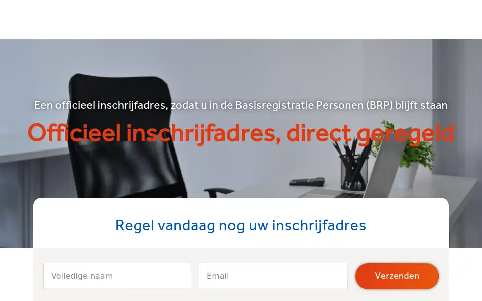 Screenshot of mijninschrijfadres.nl