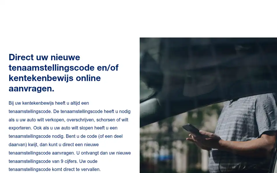 Screenshot of mijnkentekens.nl