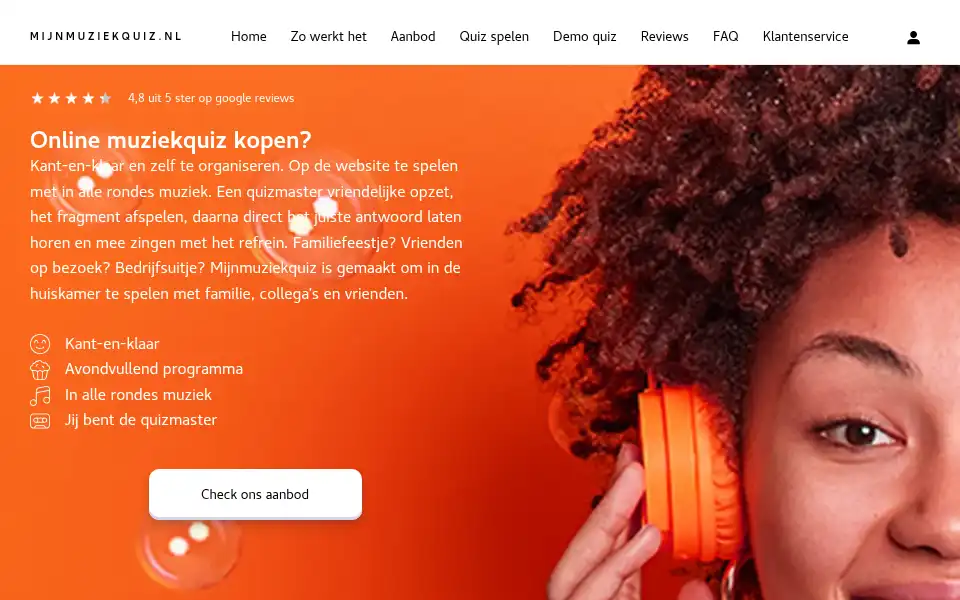 Screenshot of mijnmuziekquiz.nl