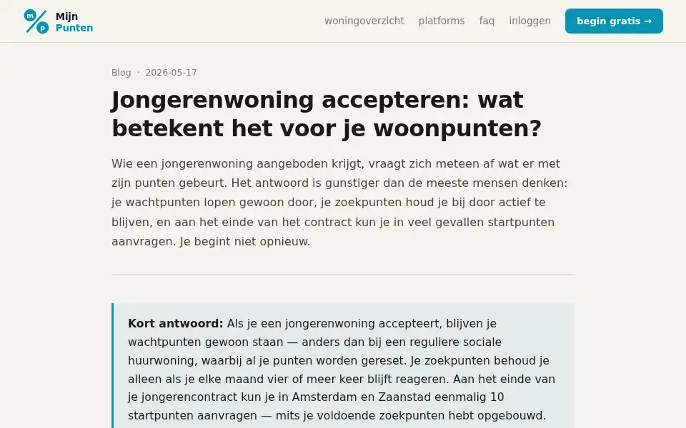 Screenshot of mijnpunten.nl